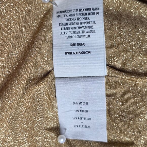 NWT GOLDSIGN Hilda Bodysuit in Gold Lurex M - Picture 15 of 15